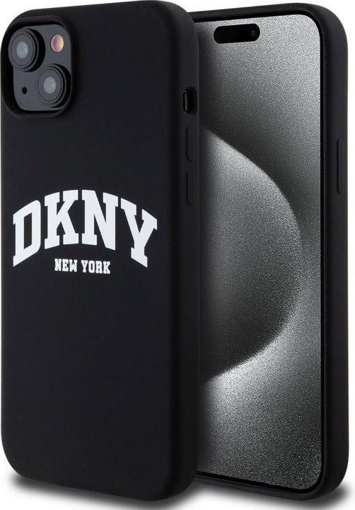 DKNY case for iPhone 15 Plus / 14 Plus 6.7" - Black with white printing